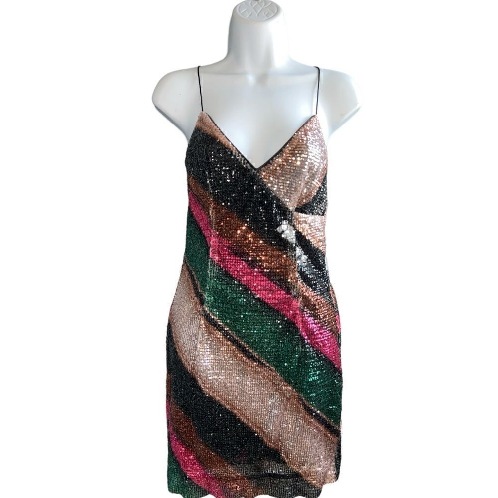 ROTATE BIRGER CHRISTENSEN Anastacia Sequined Mini Dress Size 2 US.